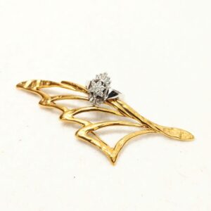 K18 ブローチ Pt850 ダイヤモンド リング 指輪