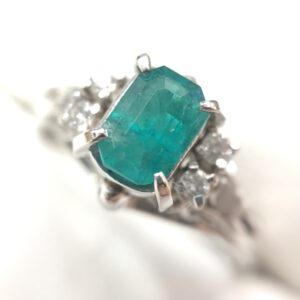 K14WG エメラルドリング 14金