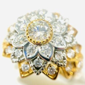 K18/PT900 ダイヤ0.688ct メレダイヤ1.24ct リング