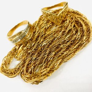 K18 ネックレス リング Pt900 K18 コンビリング メレ 0.05ct おまとめ
