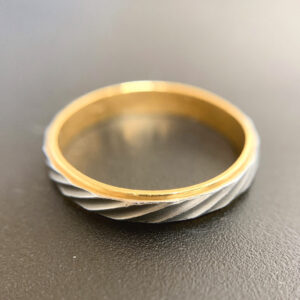 K18/Pt900 リング 石なし コンビ 金ベース ハーフ プラチナベース
