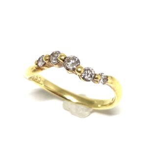 K18 0.3ctメレダイヤ付きリング