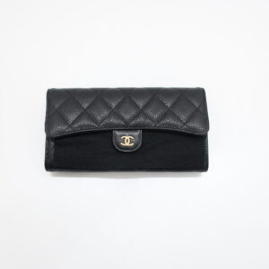 シャネル 長財布 ブラック キャビアスキン