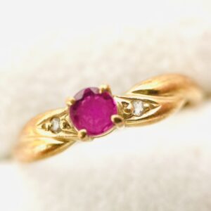 K18 リング ルビー0.3ct メレ0.02ct