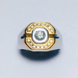 K18/18金 Pt900 リング ダイヤ 0.23ct