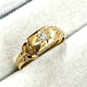 K18 18金 ダイヤ付きリング