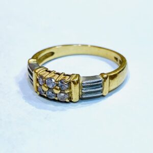 K18ベースPt900 0.25ctメレダイヤモンド リング