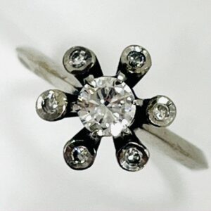 Pt800 メレダイヤ0.3ct付リング