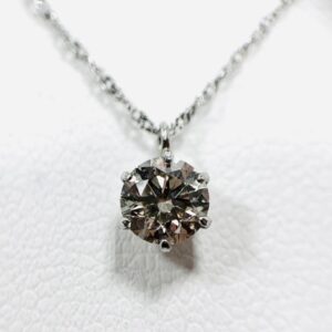 Pt850 ダイヤ0.4ct付ネックレス