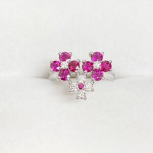 Pt900 ルビー ダイヤ デザインリング