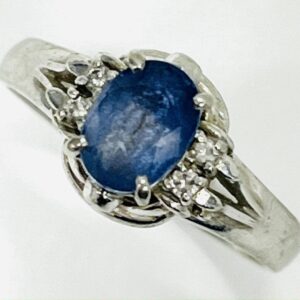 Pt900 サファイア1.22ctメレダイヤ0.06ct付リング