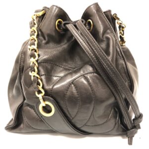シャネル CHANEL 巾着 チェーンショルダーバッグ ラムスキン