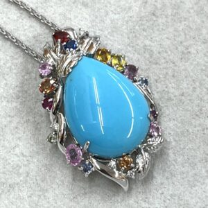 Pt900 プラチナ900 ターコイズ ネックレス