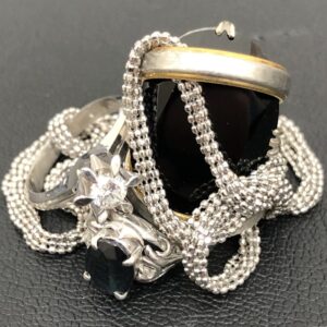 K18WG / Pt900 / コンビリング・チェーン