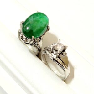 Pt900 プラチナ ダイヤリング ヒスイリング 指輪 アクセサリー