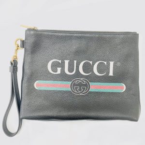 GUCCI グッチ グッチプリント クラッチバッグ 572770 レザー 黒