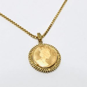 K24 コイン K18 トップ ネックレス
