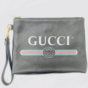 GUCCI グッチプリントロゴ レザー ブラッグ ヴィンテージゴールド金具 572770