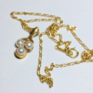 K18/18金 1.0ct パール付きネックレス