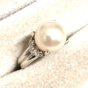 Pt900 15ct パール付きリング