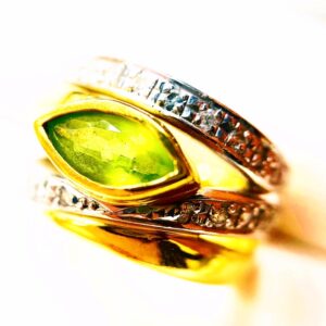 k18/Pt900　ペリドットリング