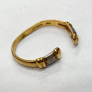 K18 Pt900 コンビ 歪んだリング