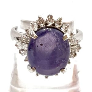 Pt900 アメジスト メレダイヤ リング
