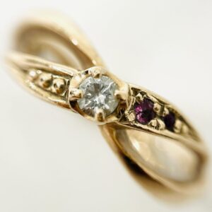K10 メレダイヤ0.05ctルビー0.02ct付リング