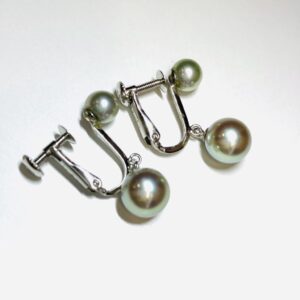 K14WG パール付きイヤリング