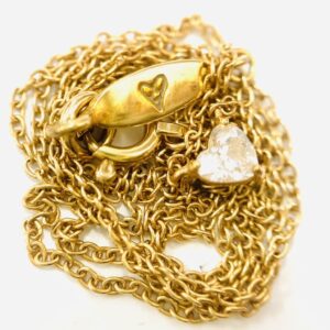 K18 0.13ct ハートシェイプダイヤモンド付きネックレス