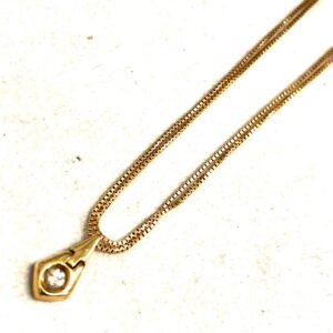 K18 18金 ダイヤ付きネックレス