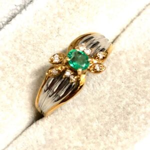 K18 エメラルド付き リング