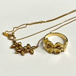 K18 18金 リング ネックレス セット