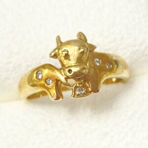 牛型 K18 ダイヤ リング