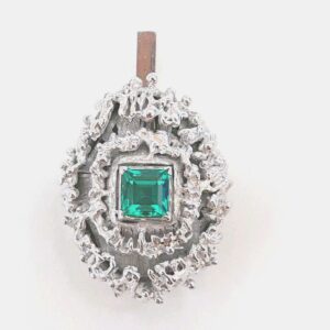 K18WG エメラルド ネックレス トップ