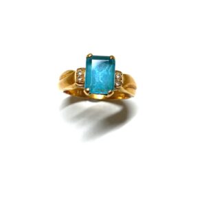 K18アクアマリンリング