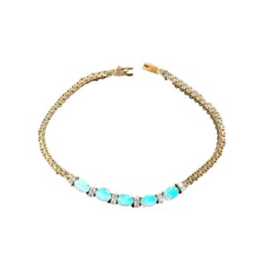 K18　オパール　メレダイヤ　ブレスレット