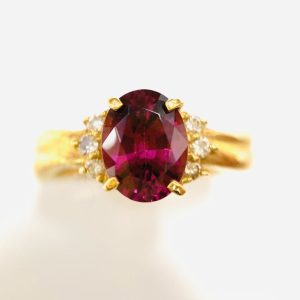 K18 トルマリン付きリング