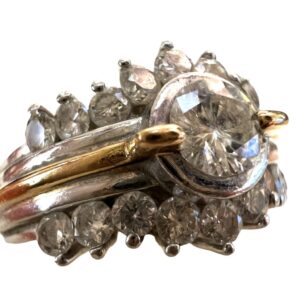 Pt900K18　ダイヤモンド付き　リング