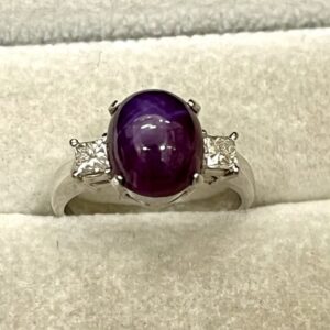 Pt850 プラチナ スタールビー リング