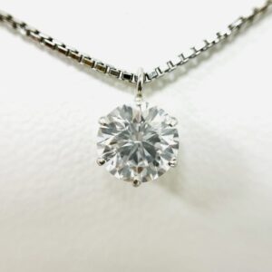 Pt850 ダイヤ0.63ct付ネックレス