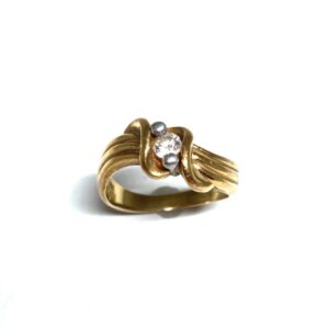 K18 Pt900 メレ0.185ct リング