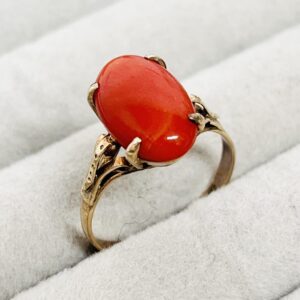 K18 サンゴ付リング