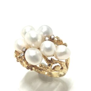 K18 パール付きリング