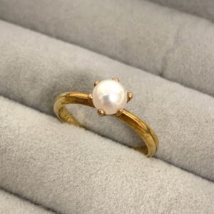 K18 パール付きリング