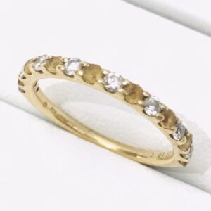 K18(18金) 0.27ctシトリン 0.25ctメレダイヤ リング