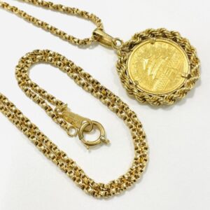 K24 コイン付き K18 ネックレス