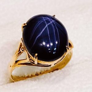 K18 6.5ct スターサファイア付リング