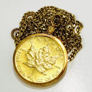 K24 メイプルリーフコイン＆ K18 ネックレスチェーン