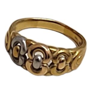 K18/Pt900 コンビ リング 金ベース